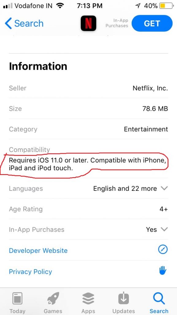 Netflix iOS 9.3.5