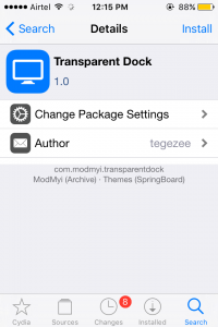 Transparent Dock Tweak