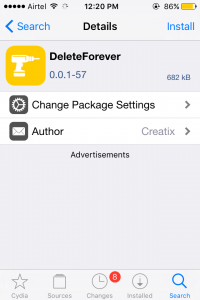 Delete Forever Tweak