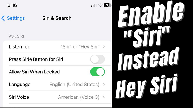 How to Enable Siri instead of Hey Siri on iPhone in iOS 17